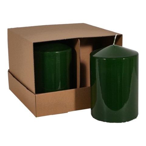 CANDELA MOCCOLO SMALTATA H.150XD.100 MM. VERDE SCURO